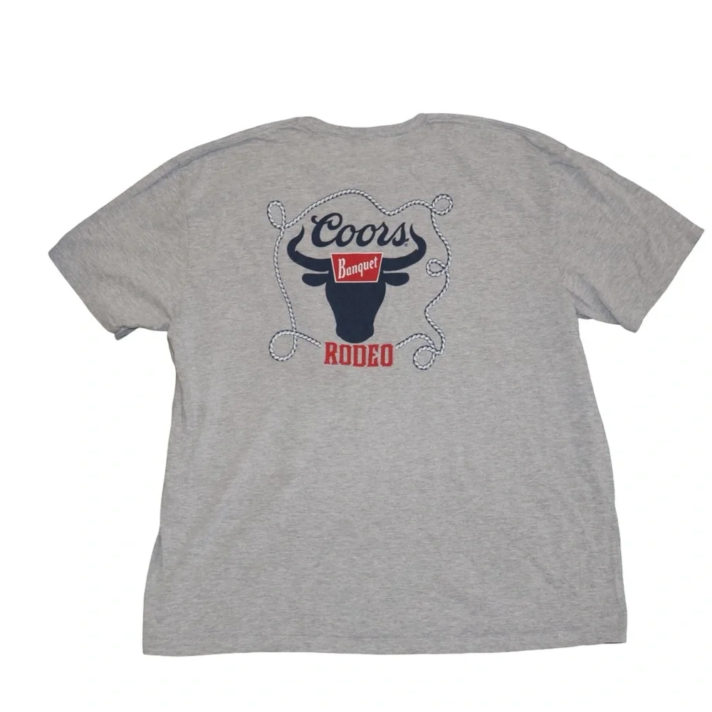 Coors‎ Banquet Rodeo grey short sleeve Tshirt 2XL.